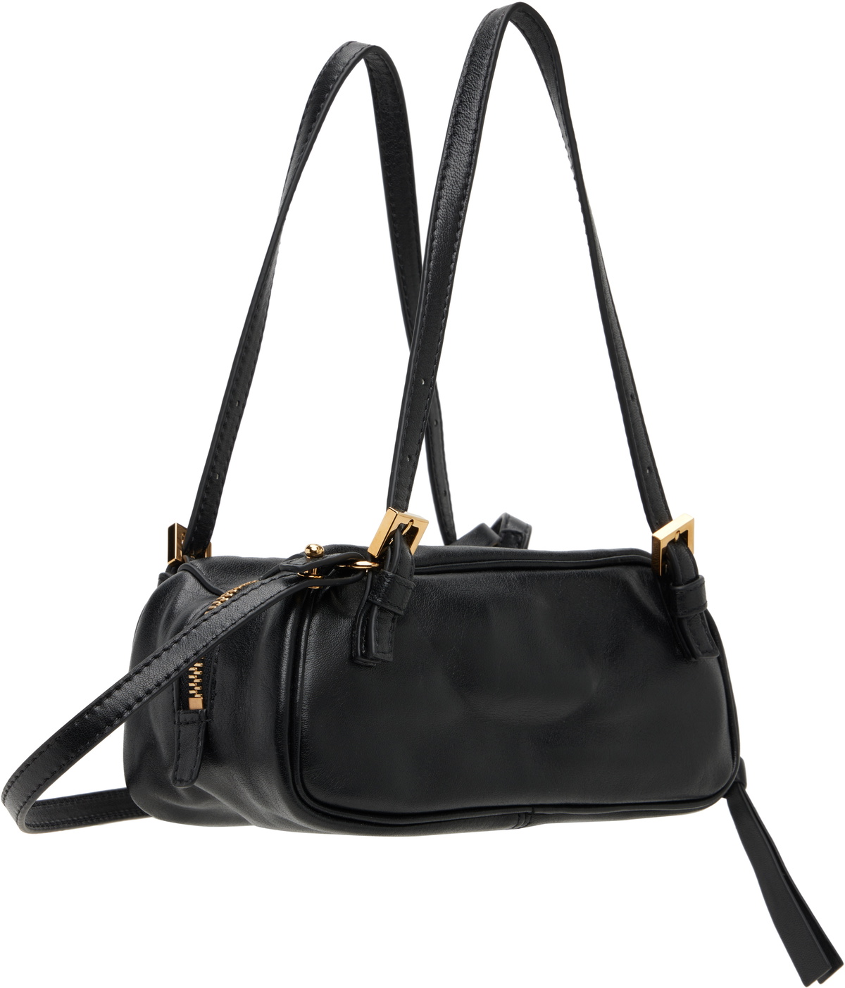 Versace Black 'Versace Tag' Nappa Bowling Mini Bag
