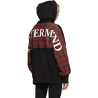 mastermind WORLD Black Tartan Back Panel Hoodie