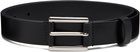 TOM FORD Black Vacchetta Leather Detail Buckle Belt