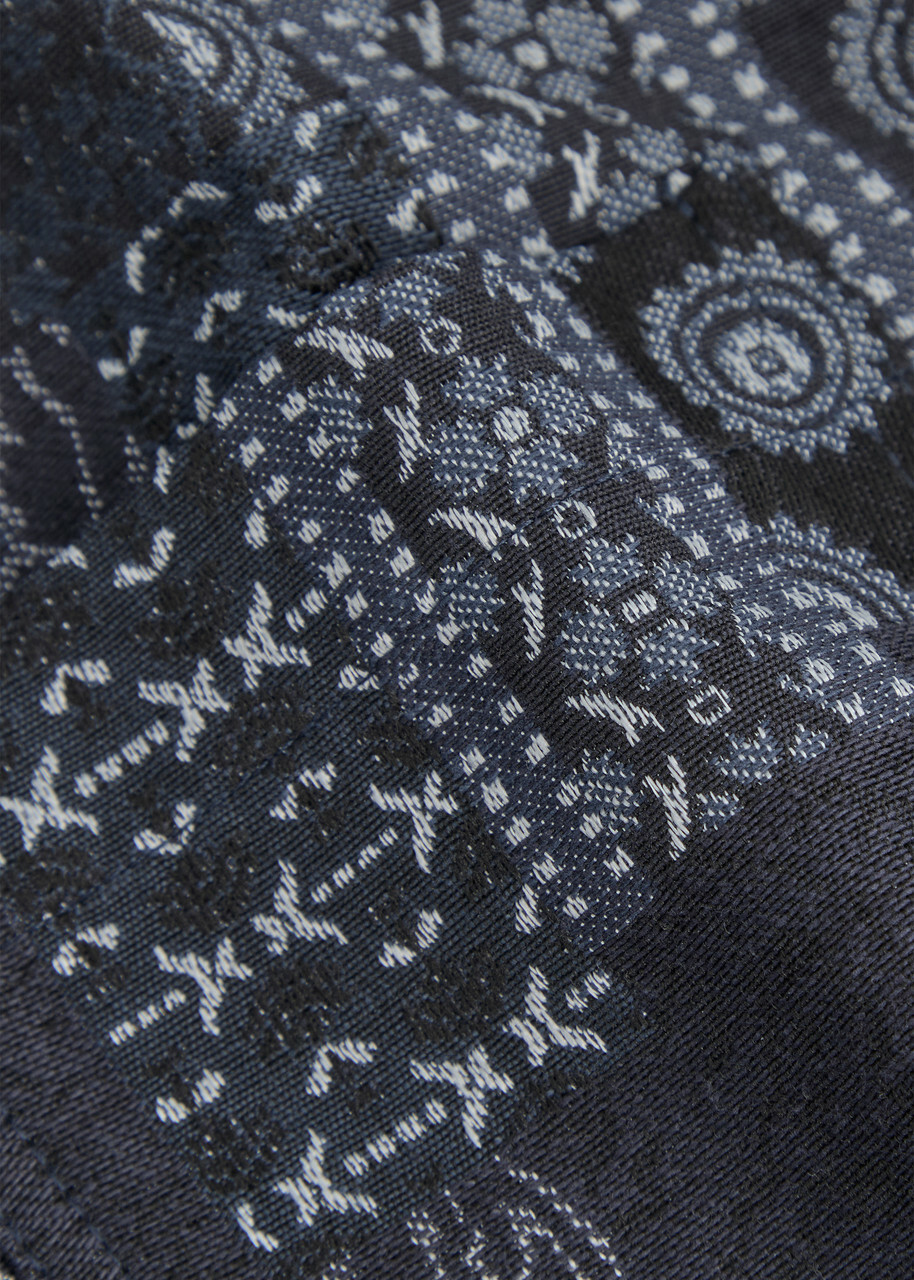 Les Deux Layton Jacquard Woven Overshirt Blue