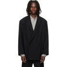 Fear of God Black Wool Ripstop Relaxed Long Blazer