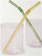 HAY - Set of Six Swirl Glass Drinking Straws