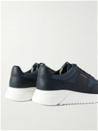 Axel Arigato - Genesis Vintage Runner Full-Grain Leather and SEAQUAL® YARN Mesh Sneakers - Blue