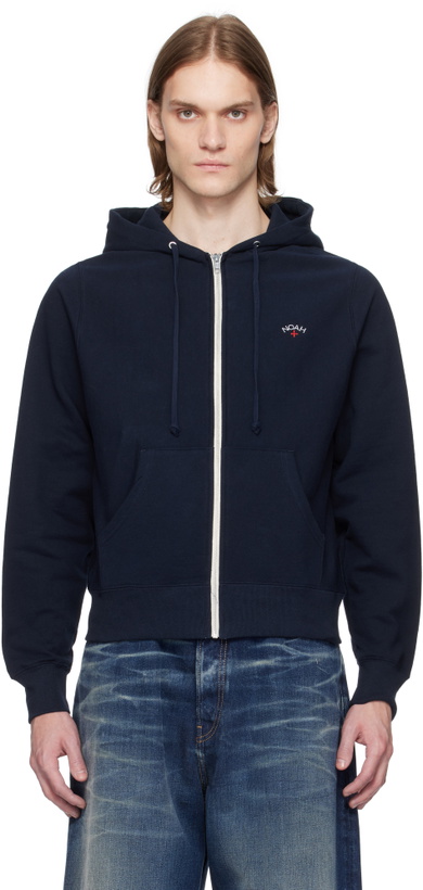 Photo: Noah Navy Classic Lightweight Zip-Up Hoodie