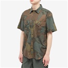 Filson Men's Short Sleeve Feather Cloth Shirt in Sailfish Dark Olive Print