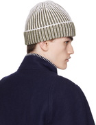 3MAN Khaki & White Ribbed Beanie