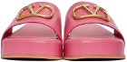 Valentino Garavani Pink Platform Slide Sandals