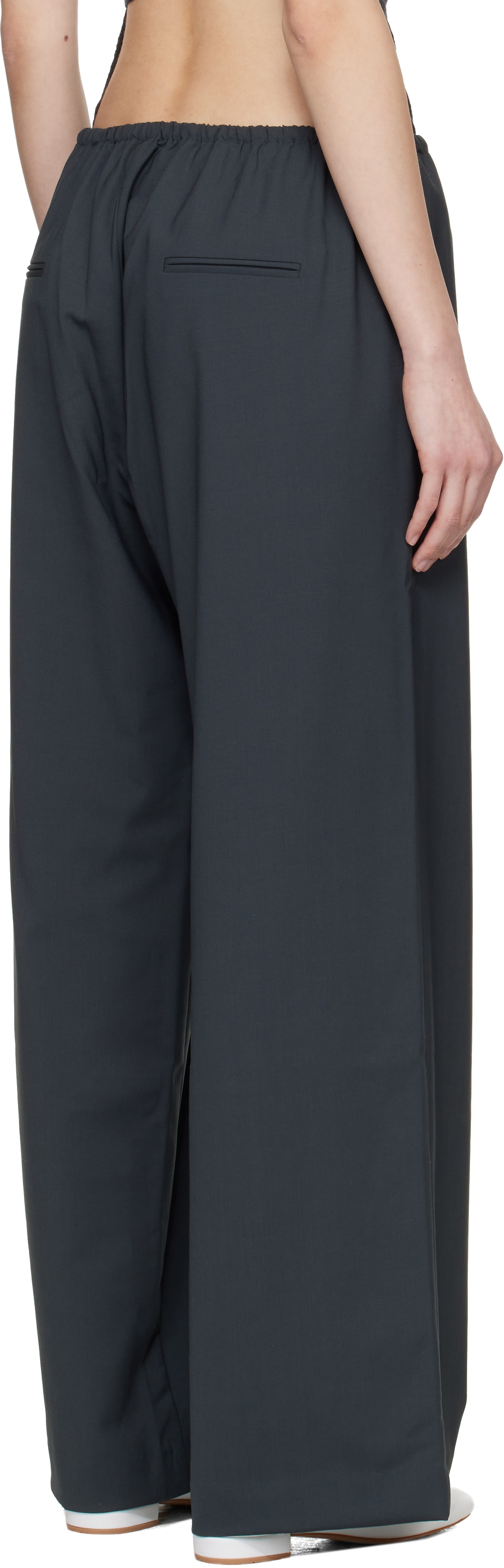 Cordera Gray Tailored Drawstring Trousers