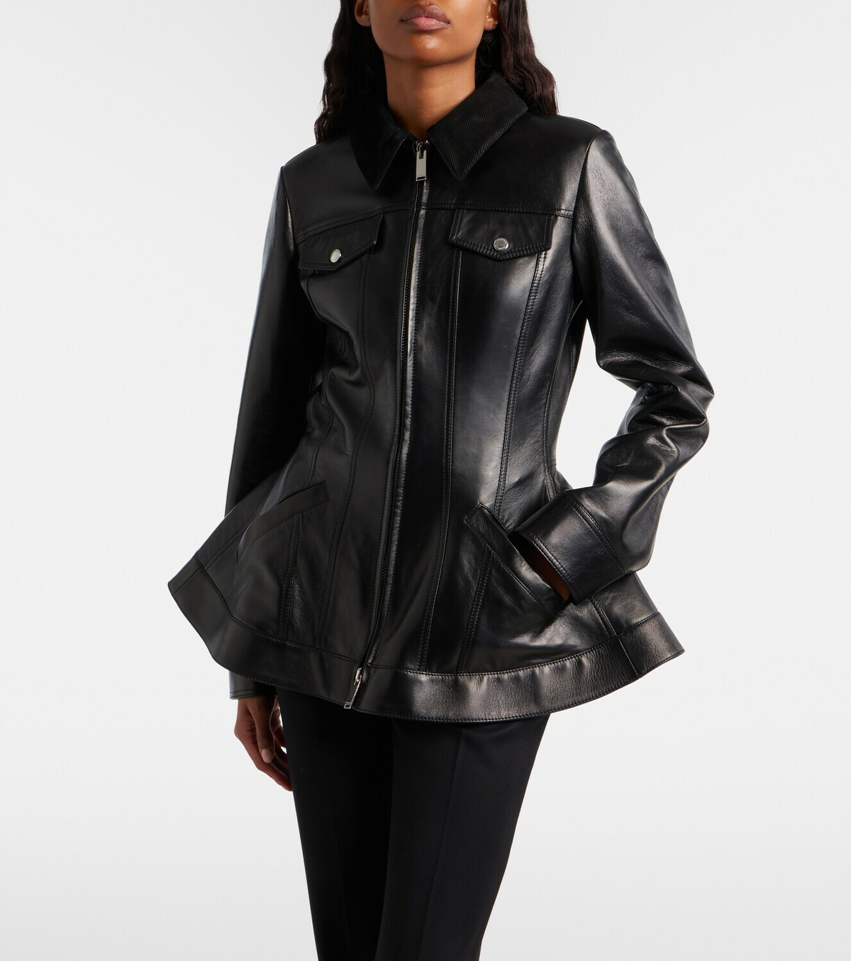 McQueen Peplum leather jacket