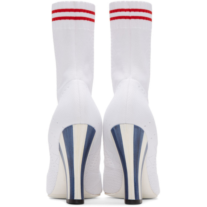 Fendi White Stretch Sock Boots Fendi