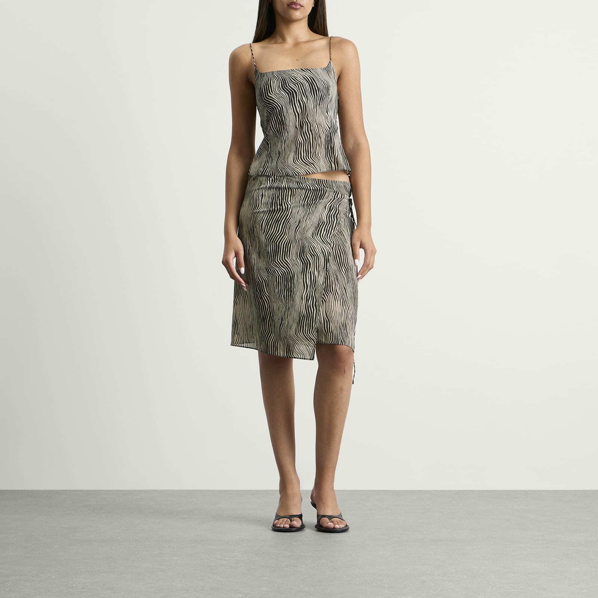 ST. Agni Women's Savannah Silk Wrap Skirt in Sand