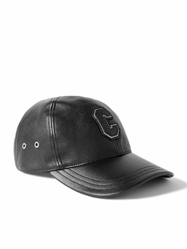 Photo: CELINE - Logo-Appliquéd Embroidered Full-Grain Leather Baseball Cap - Black