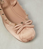 Valentino Garavani Rockstud satin  ballet flats