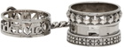 Alexander McQueen Silver Chained Double Rings