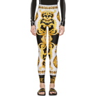 Versace White and Black Barocco Leggings