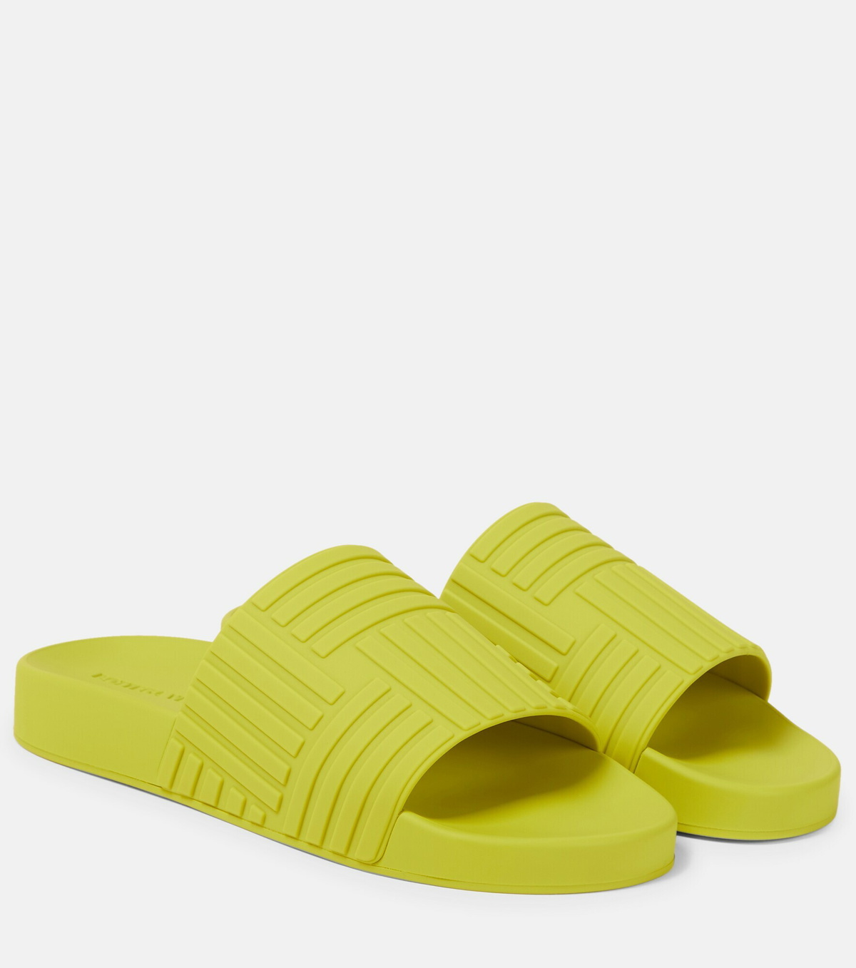 BOTTEGA VENETA Embossed rubber slides Bottega Veneta green rubber embossed slides | Mercari main image 4