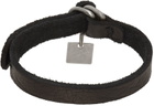 Guidi Black Bison Leather Bracelet