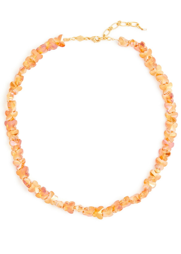 Photo: Anni LU Butterfly 18kt Gold-plated Beaded Necklace - Amber - One Size
