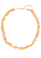 Anni LU Butterfly 18kt Gold-plated Beaded Necklace - Amber - One Size