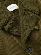 Oliver Spencer - Newington Kingsley Fleece-Lined Cotton-Corduroy Coat - Green