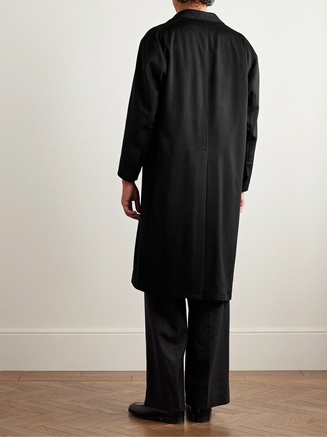 Stòffa - Double-Faced Brushed-Cashmere Coat - Black