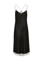 Anna October Antea Cut-out Satin Midi Dress Black