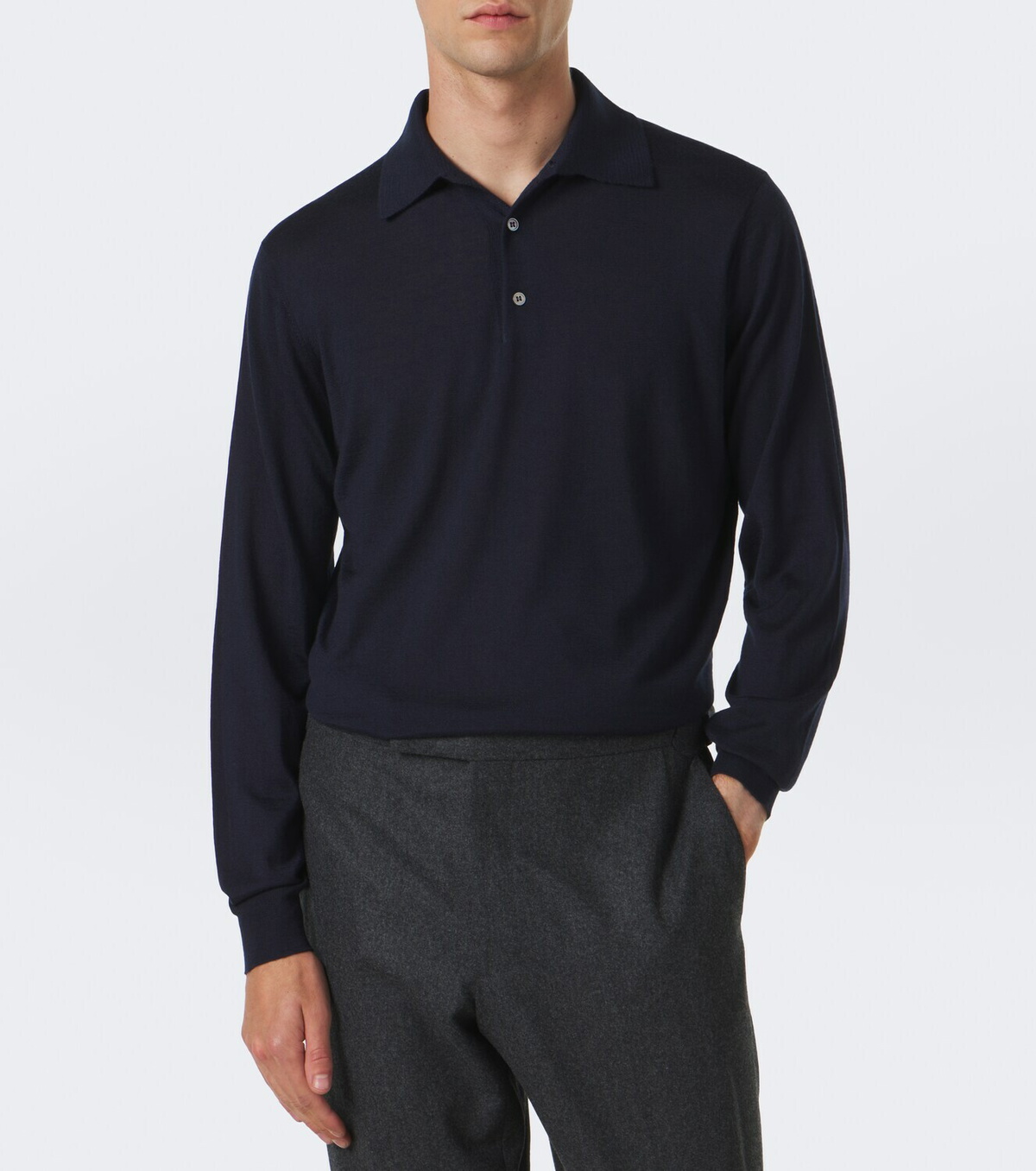 Thom Sweeney Cashmere and silk polo sweater
