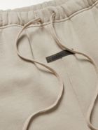 FEAR OF GOD ESSENTIALS - Wide-Leg Logo-Print Cotton-Blend Jersey Drawstring Shorts - Neutrals