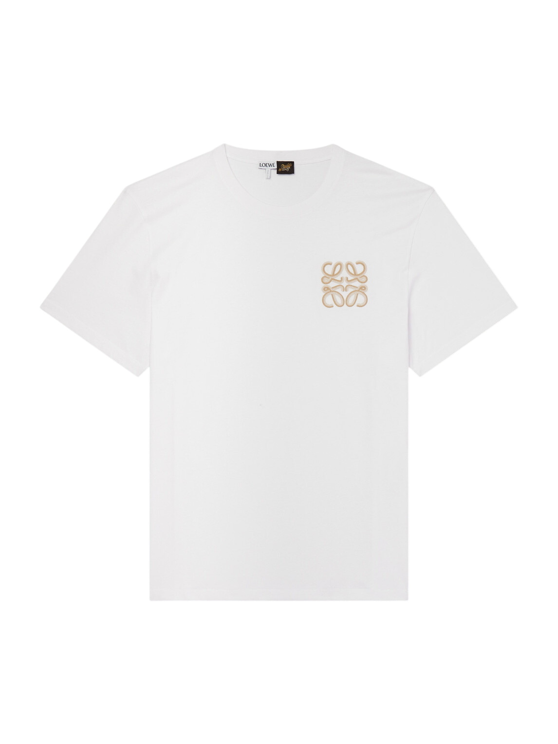 LOEWE - Logo-Embroidered Cotton-Jersey T-Shirt - White Loewe