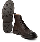 Tricker's - Stow Burnished-Leather Brogue Boots - Men - Dark brown