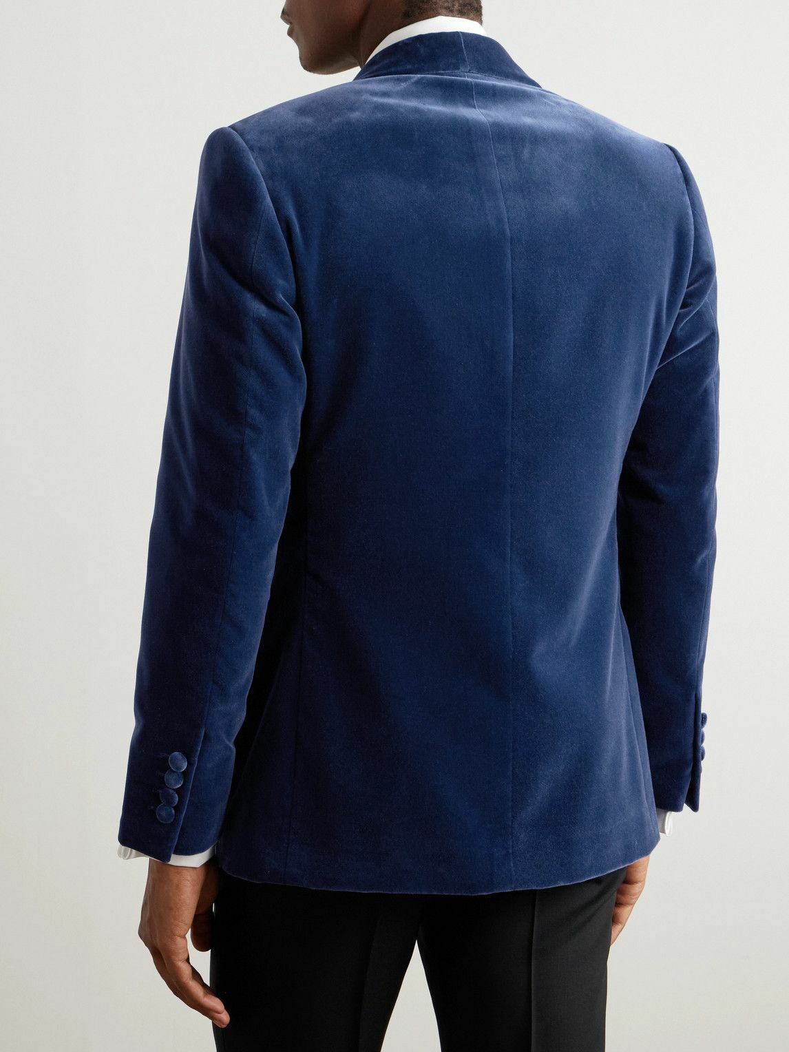 Kingsman - Cotton-Velvet Tuxedo Jacket - Blue