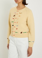 Bode Zoologist Embroidered Merino Wool-blend Cardigan Cream