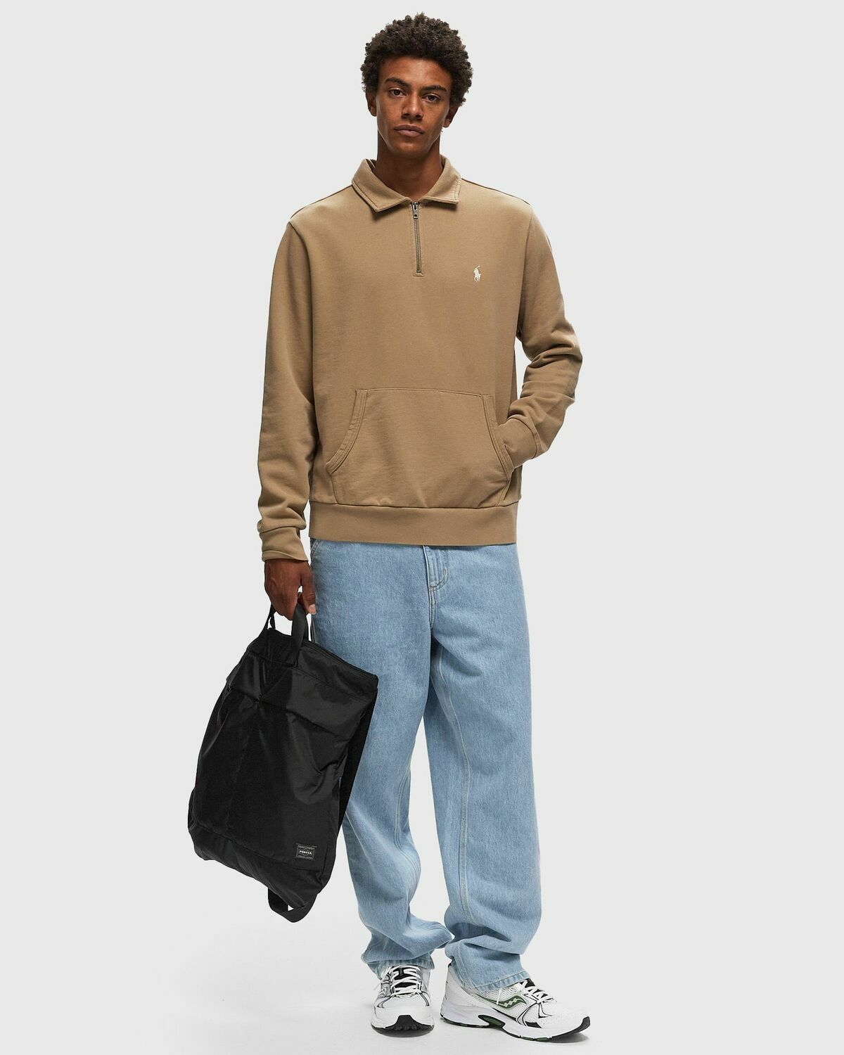 Polo Ralph Lauren Long Sleeve Sweatshirt Brown Half Zips Polo
