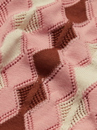PIACENZA 1733 - Intarsia Pointelle-Knit Cotton Polo Shirt - Pink