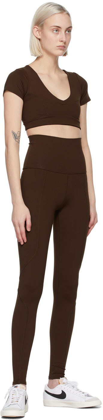 Live the Process Brown Crystal Short Sleeve Sport Top
