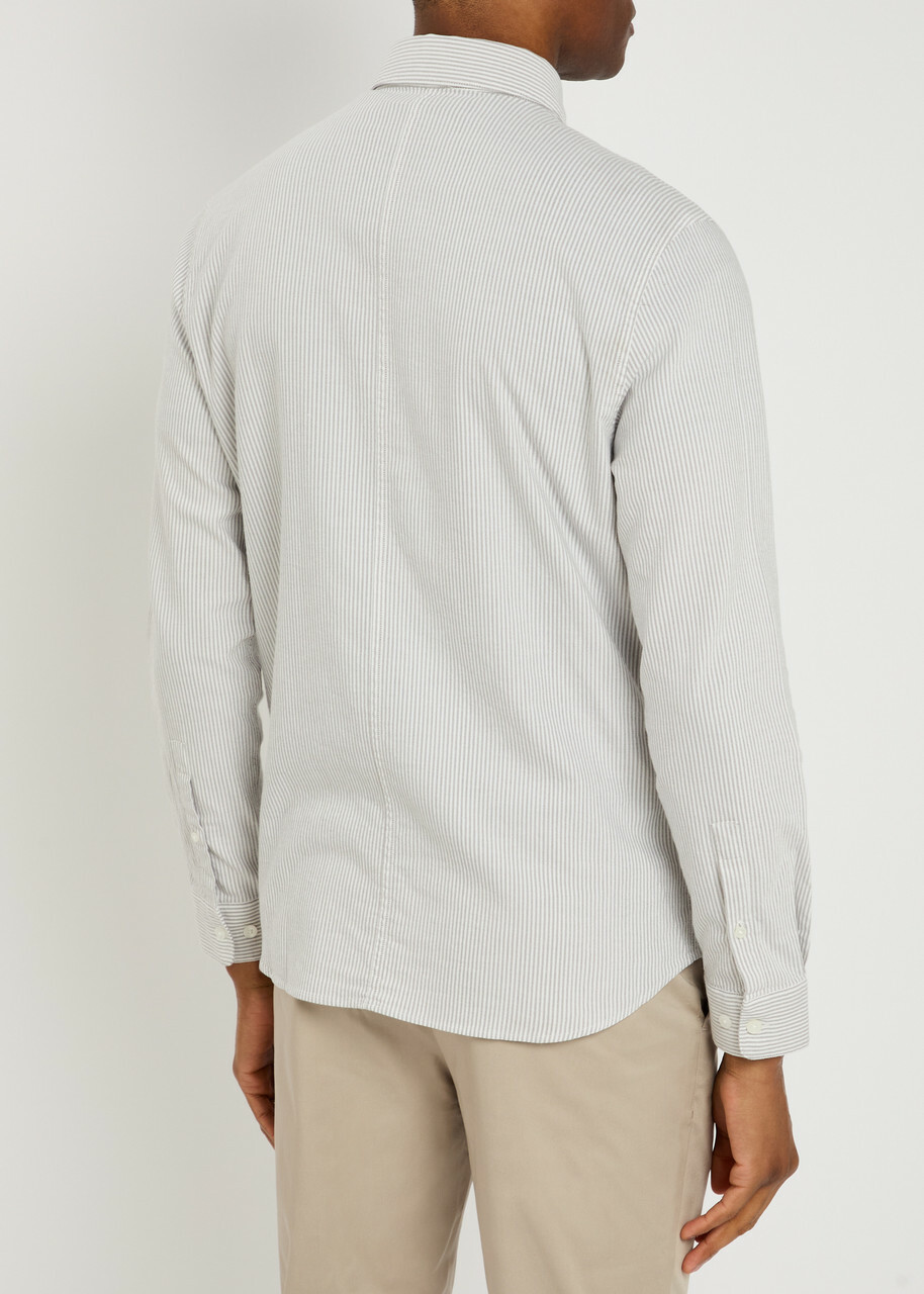 Lestrange The All Day Striped Cotton-blend Oxford Shirt Grey