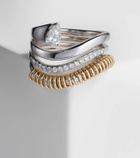 Rainbow K Versus Pear 18kt gold and white gold ring with diamonds