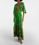 Camilla Embellished floral silk maxi dress