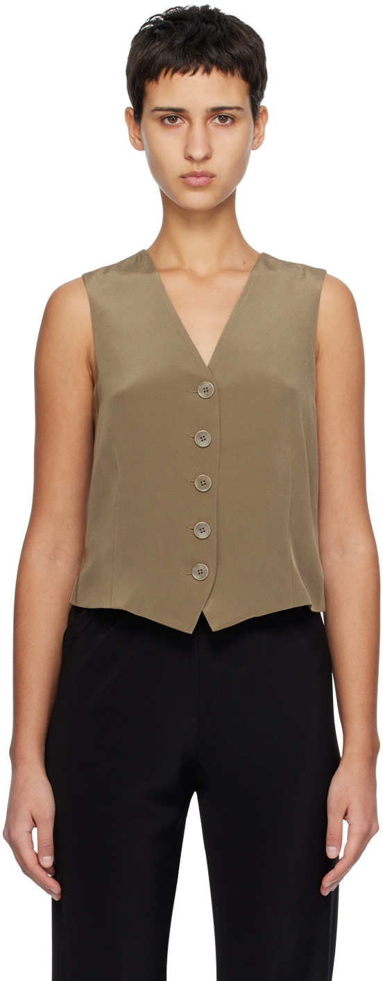 Tan Bias-Cut Camisole