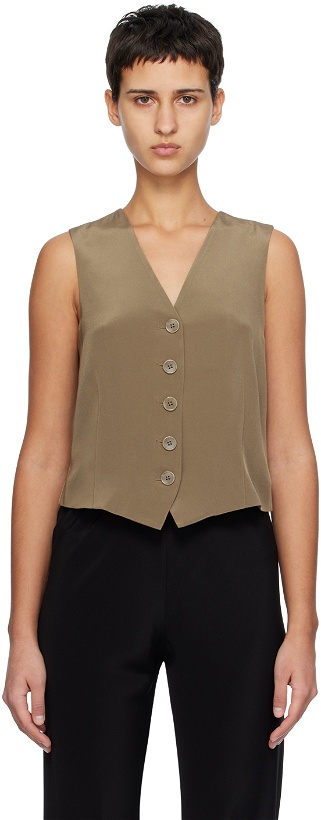 Photo: Silk Laundry Brown Slouch Vest