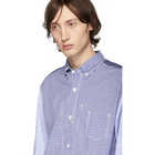 Junya Watanabe Blue Check Panelled Shirt