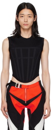 Dion Lee Black Rib Corset Tank Top