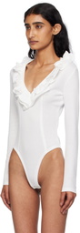 OPEN YY White Ruffle Bodysuit