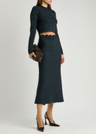 Clea Lennon Knitted Midi Skirt Navy