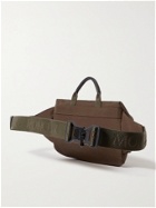 MONCLER - Argens Leather and Logo-Webbing Trimmed Nylon Belt Bag - Green