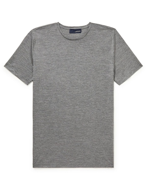 Photo: Lardini - Wool and Lyocell-Blend Jersey T-Shirt - Gray