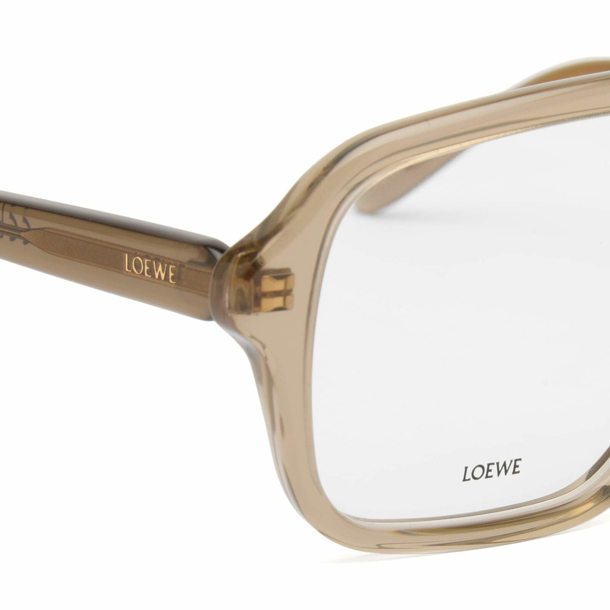 Loewe Eyewear Slim Pilot Optical Glasses in Shiny Opaline Khaki 