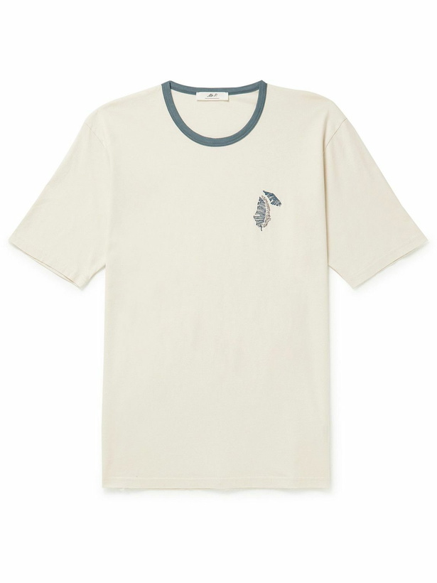 Photo: Mr P. - Embroidered Cotton-Jersey T-Shirt - Neutrals