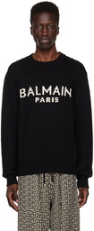 Balmain Black Jacquard Sweater