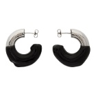 Sunnei Silver and Black Small Rubberized Hoop Earrings